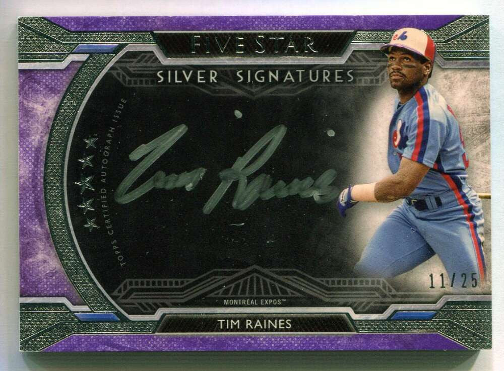 SOLD 165461 2018 Topps Five Star Silver Signatures Purple FFSSTR Tim Raines Auto 11/25