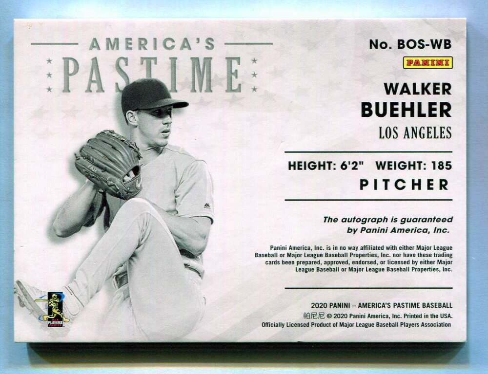 DELETE 165464 2020 Panini America's Pastime Boys of Summer Autographs Walker Buehler Auto /49