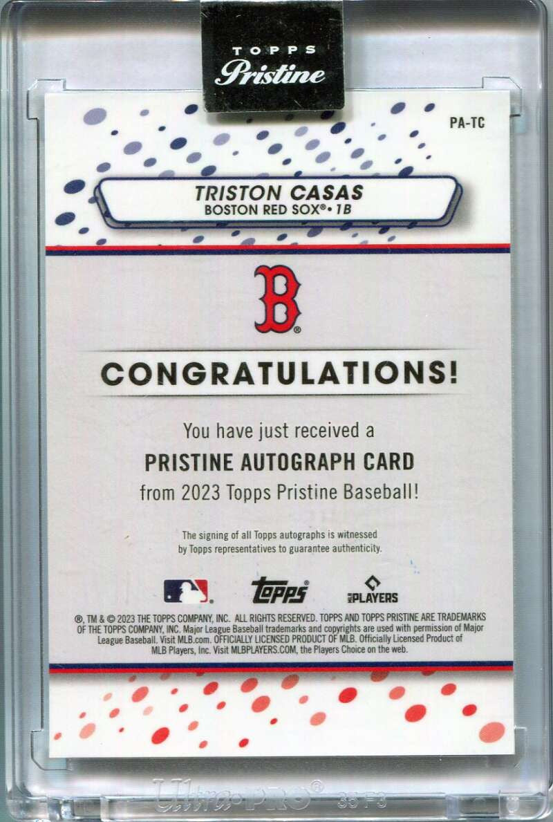 2023 Topps Pristine Autographs PATC Triston Casas Rookie Auto