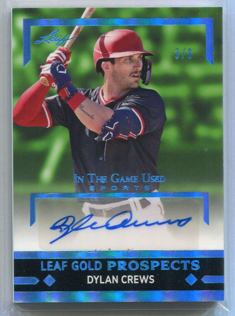 2024 ITG Used Sports Leaf Gold Prospects Platinum Dylan Crews Rookie Auto 3/3