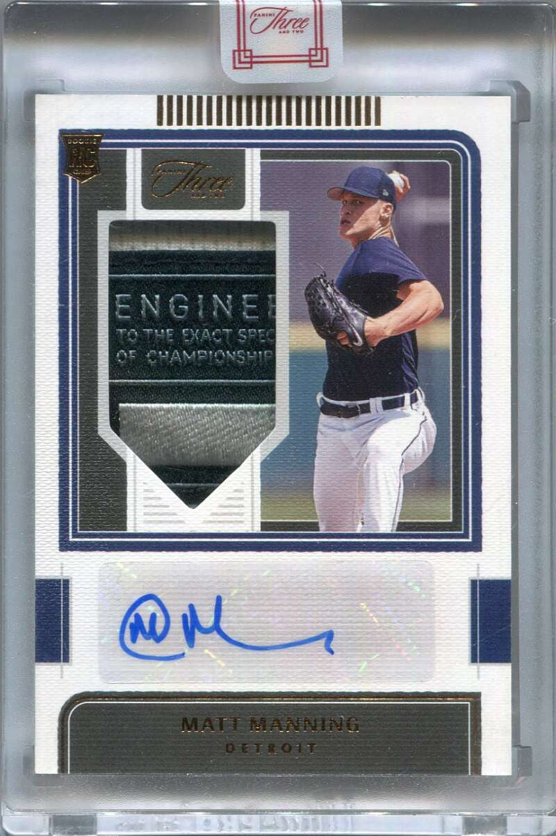 2023 Panini Three and Two Autographs 105 Matt Manning Laundry Tag Patch Auto 2/3