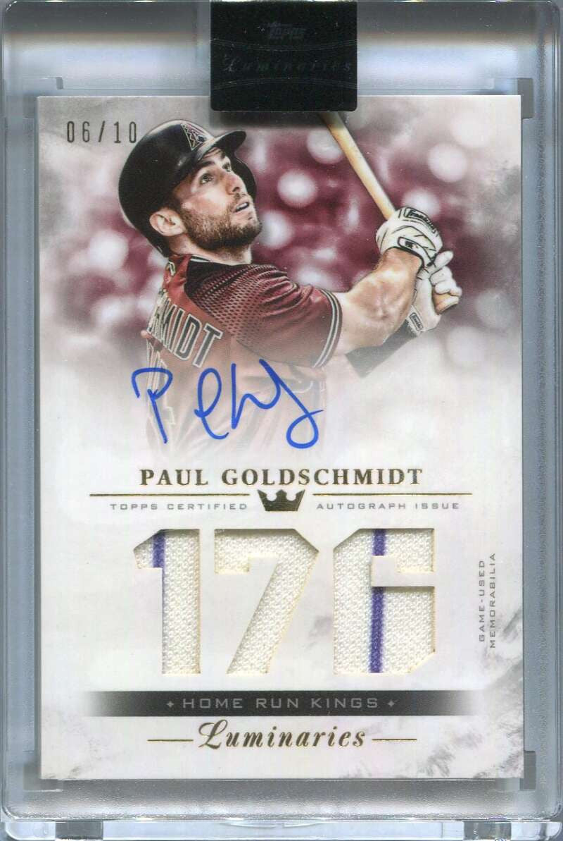 2018 Topps Luminaries Home Run Kings Autograph Paul Goldschmidt Jersey Auto 6/10
