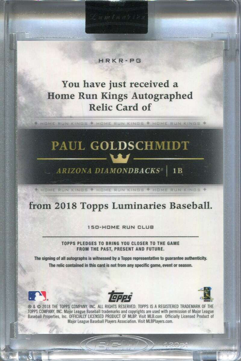 2018 Topps Luminaries Home Run Kings Autograph Paul Goldschmidt Jersey Auto 6/10