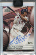 2025 Topps Chrome Black Autographs Rose Gold Refractor Rafael Devers Auto 5/15