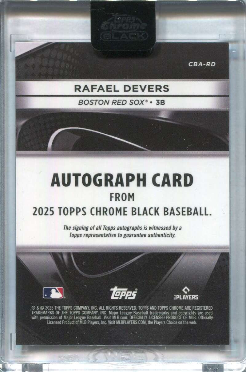 2025 Topps Chrome Black Autographs Rose Gold Refractor Rafael Devers Auto 5/15