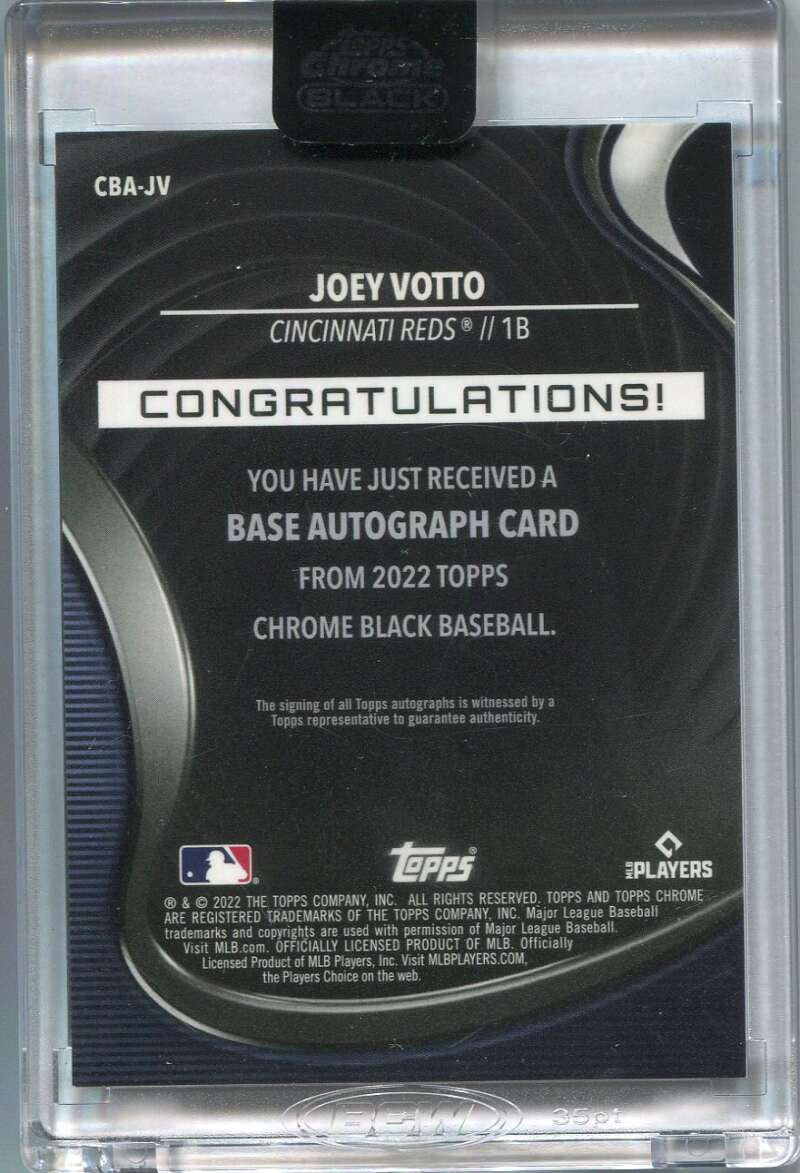 2022 Topps Chrome Black Autographs Orange Refractor CBAJV Joey Votto Auto 3/25