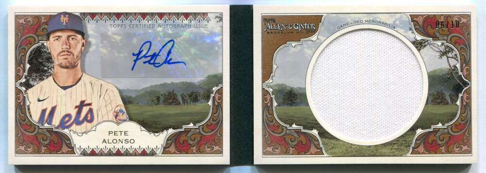 2024 Topps Allen and Ginter Autograph Booklet Pete Alonso Jumbo Jersey Auto 6/10
