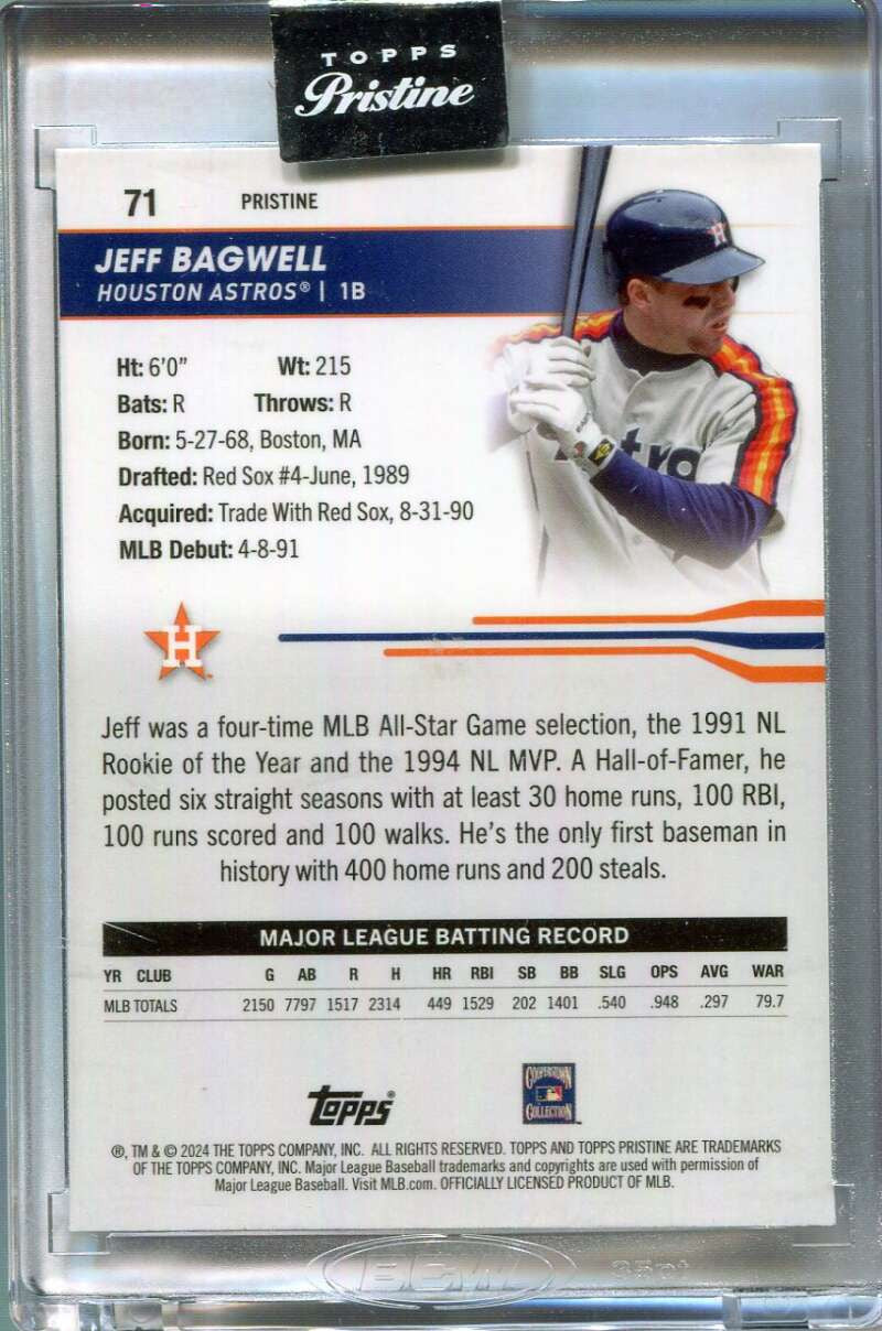 2024 Topps Pristine Purple Pristine Refractor 71 Jeff Bagwell 43/99