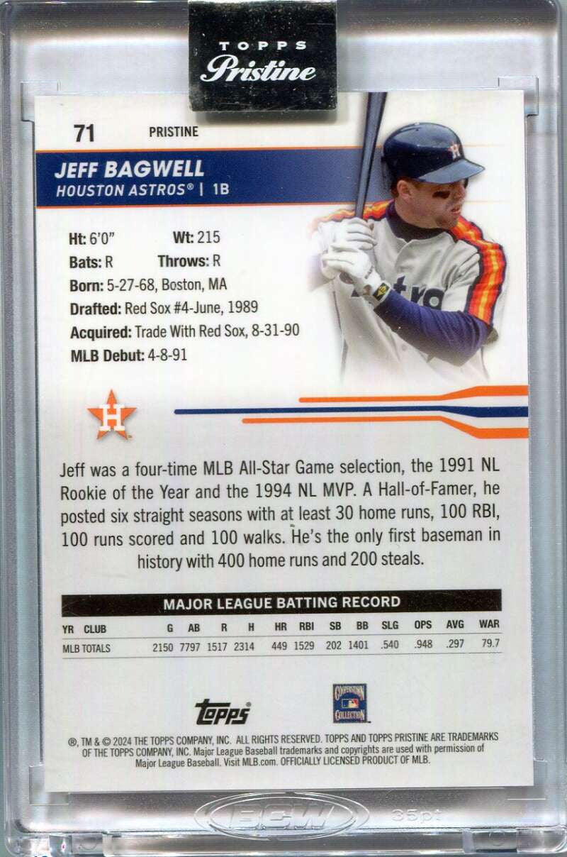 2024 Topps Pristine Pink Pristine Refractor 71 Jeff Bagwell 12/15
