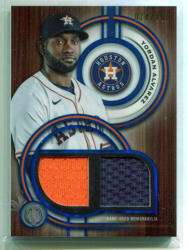 SOLD 165561 2025 Topps Tribute Dual Relics Blue DRYA Yordan Alvarez Dual Jersey 74/150