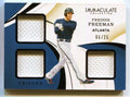 2020 Immaculate Collection Memorabilia Blue Freddie Freeman Triple Jersey 6/25