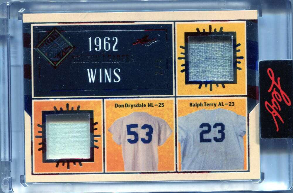 2025 Leaf Seasons in the Sun Leaders USA Ralph Terry Drysdale Dual Jersey 2/5