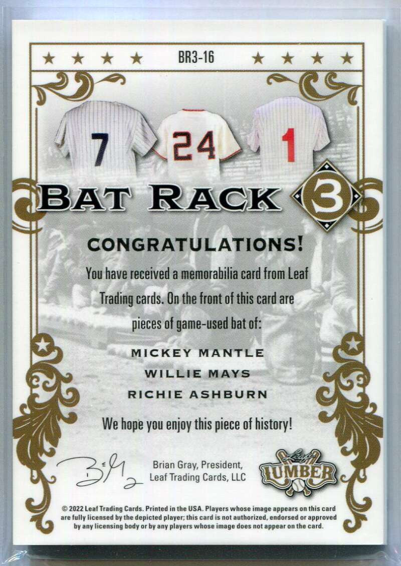 2022 Leaf Lumber Bat Rack 3 Navy Blue br316 Ashburn Mays Mantle Triple Bat 2/4