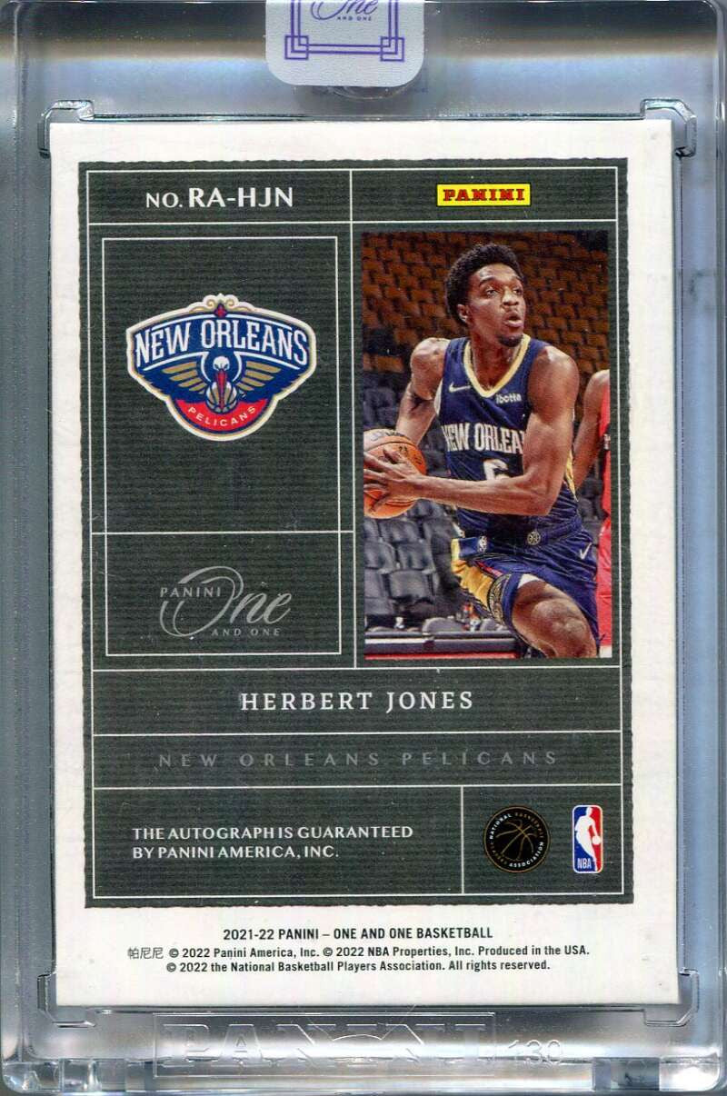 2021-22 Panini One and One Rookie Autographs Red 19 Herbert Jones RC Auto 23/25