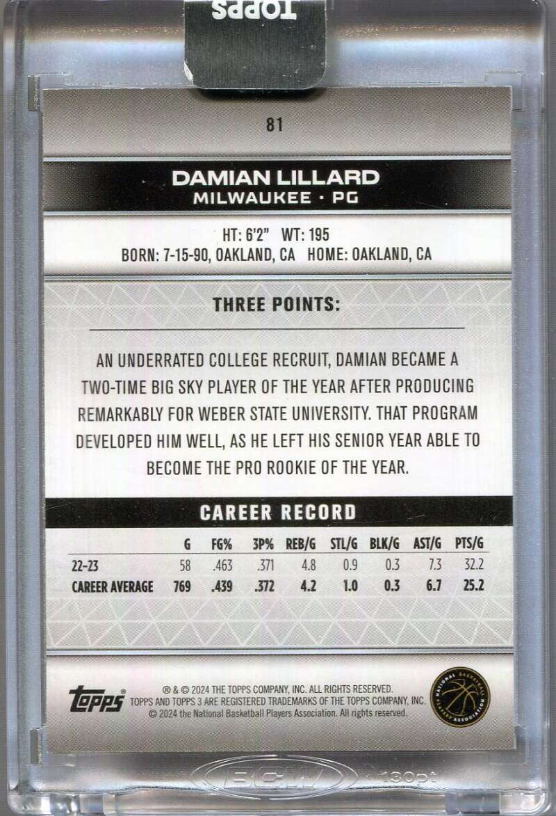 2023-24 Topps 3 81 Damian Lillard 33/49