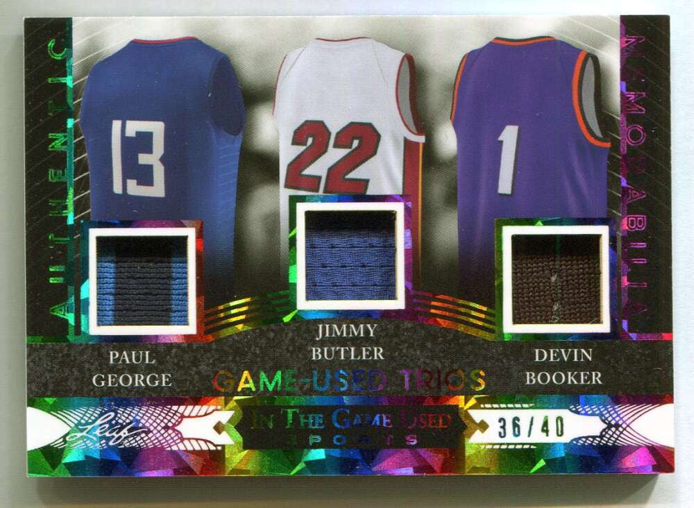 2024 Leaf ITG Used Memorabilia Trios Paul George Butler Booker Triple Jersey /40