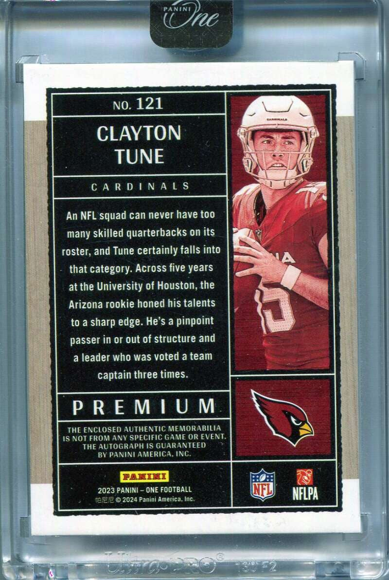 2023 Panini One 121 Clayton Tune Rookie Patch Auto 44/99 Premium