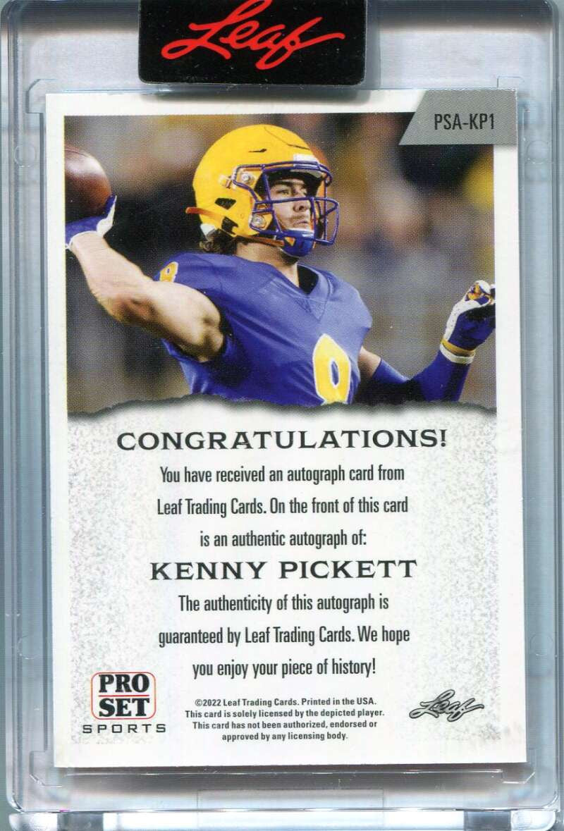 2022 Leaf Pro Set Sports Orange psakp1 Kenny Pickett Rookie Auto 13/15
