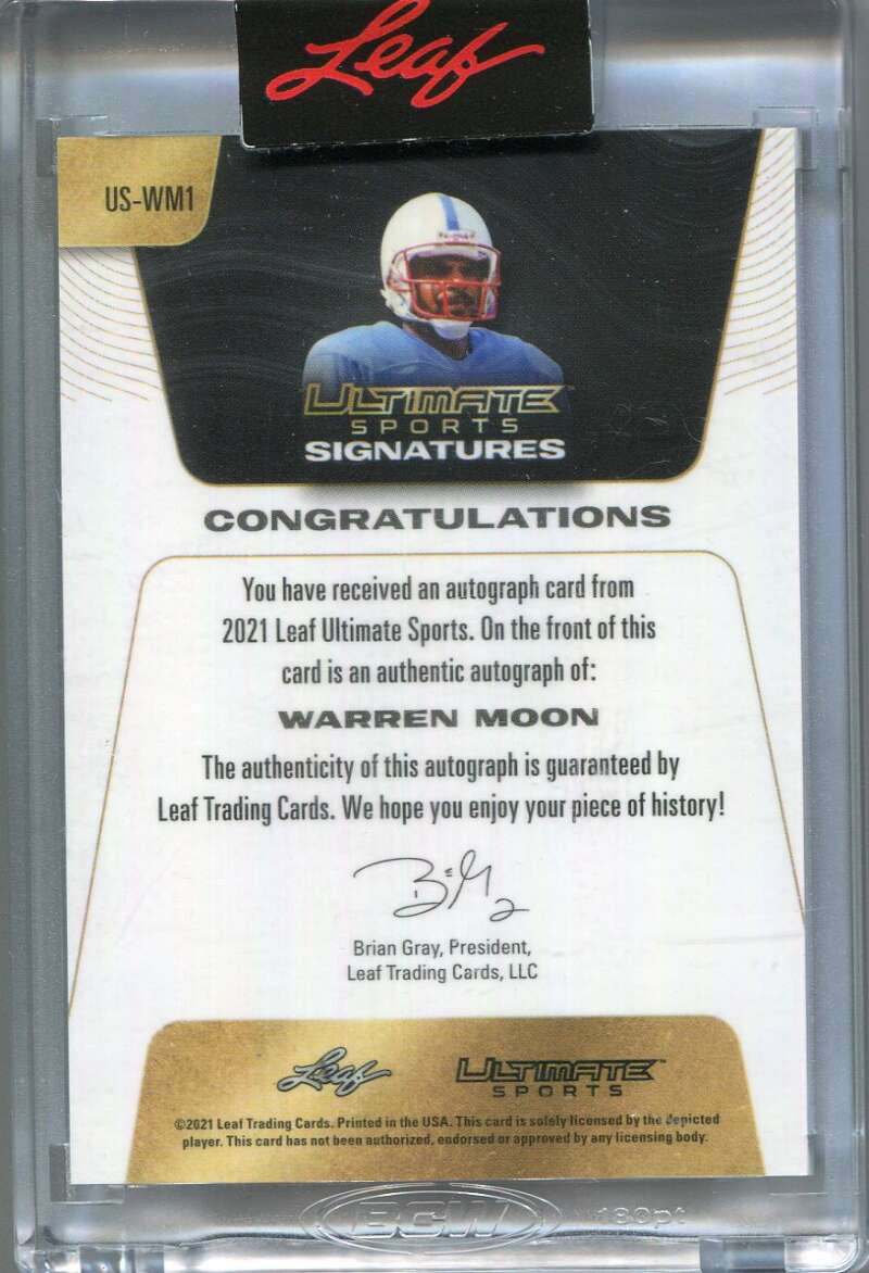 2021 Leaf Ultimate Sports Ultimate Signatures Gold Spectrum Warren Moon Auto 1/1