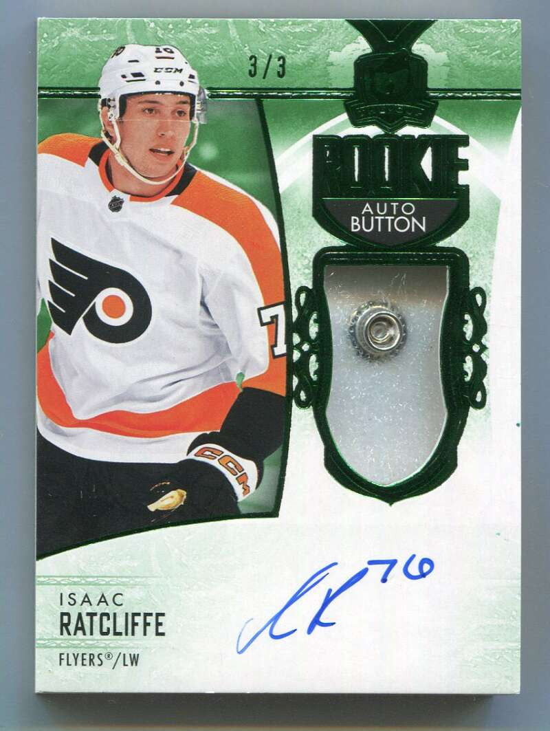 2022-23 The Cup Green 108 Isaac Ratcliffe Rookie Button Patch Auto 3/3
