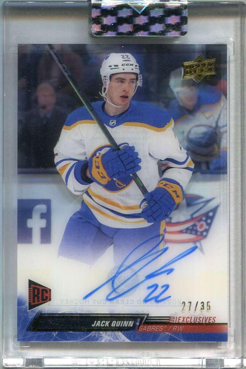 2022-23 Upper Deck Clear Cut Exclusives CCJQ Jack Quinn Rookie Auto 27/35