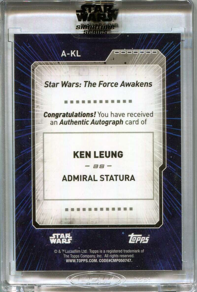 2022 Topps Star Wars Signature Series Blue AKL Ken Leung Auto 23/50 Adm Statura