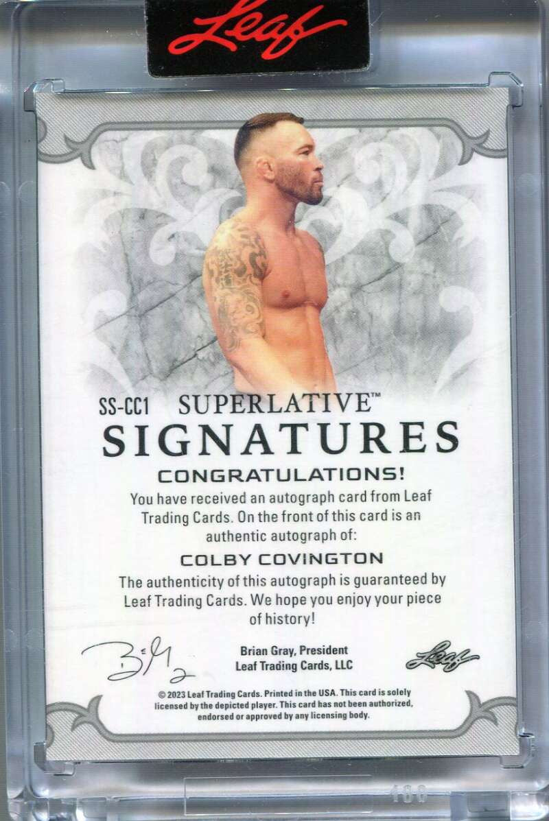 2023 Leaf Superlative Signatures Rainbow Crystals sscc1 Colby Covington Auto 3/9