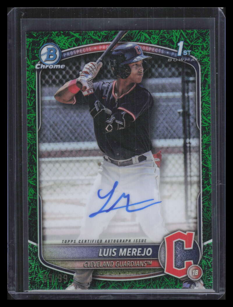 2025 Bowman Chrome Autographs Green Grass Refractor Luis Merejo RC Auto 65/99