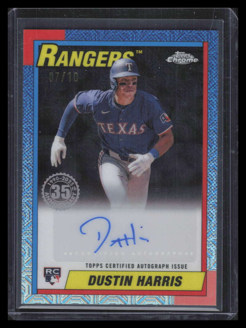 2025 Topps '90 Silver Pack Chrome Black Refractor Dustin Harris Rookie Auto 7/10