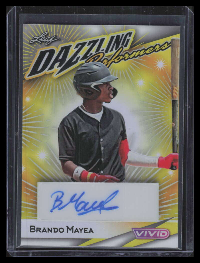 2023 Leaf Vivid Dazzling Performers Gray Prismatic Brando Mayea Rookie Auto 3/6