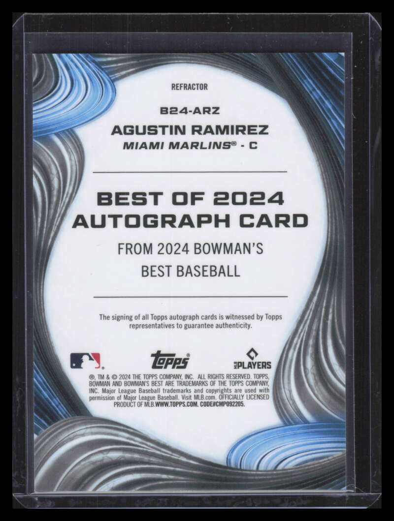 DELETE 165866 2024 Bowman's Best of '24 Autographs Refractor b24arz Augustin Ramirez RC Auto