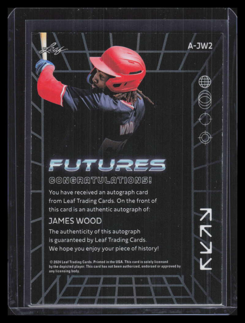 2024 Leaf Futures Autographs Holo Silver ajw2 James Wood Rookie Auto 3/10