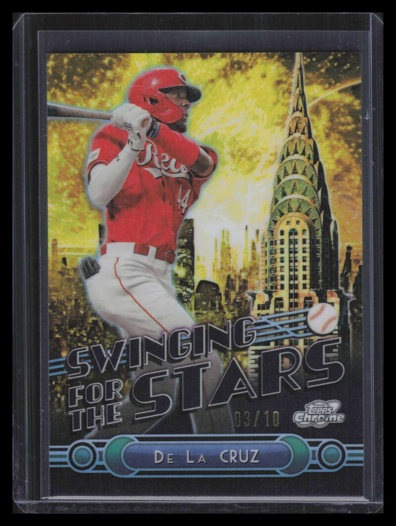 2025 Topps Cosmic Chrome Swinging for Stars Black Refractor Elly De La Cruz 3/10