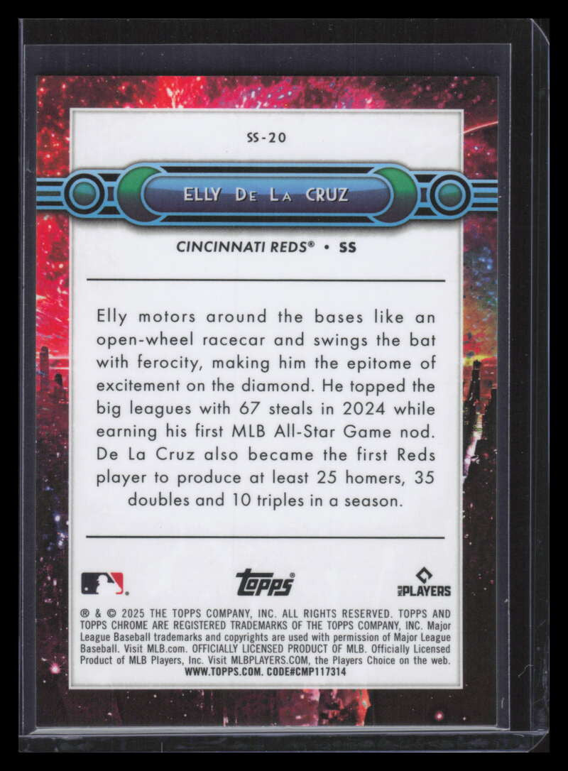 2025 Topps Cosmic Chrome Swinging for Stars Black Refractor Elly De La Cruz 3/10