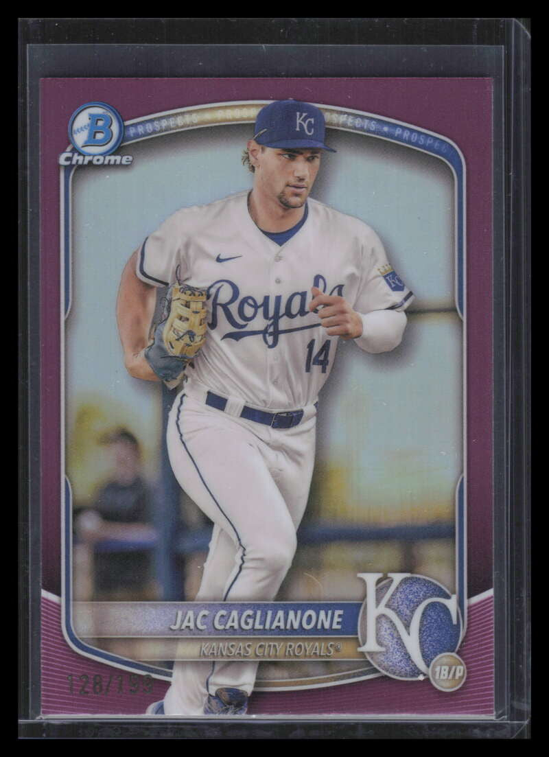 2025 Bowman Chrome Prospects Fuchsia Refractor bcp103 Jac Caglianone RC 128/199