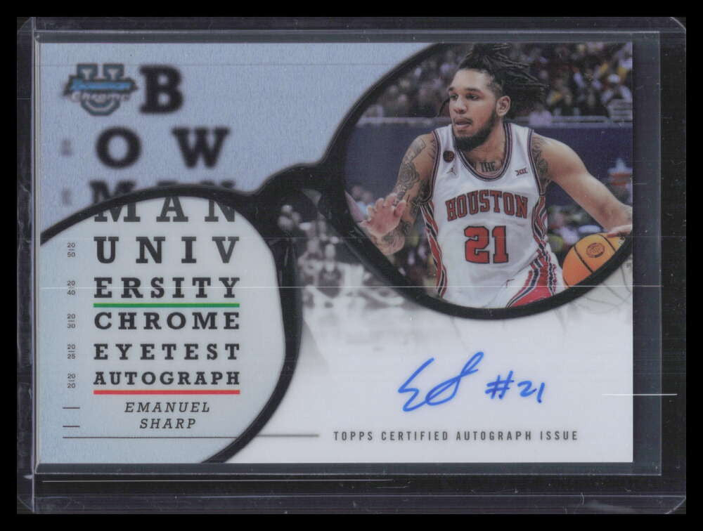 2024-25 Bowman Chrome U Eye Test Autographs Emanuel Sharp Rookie Auto F06134