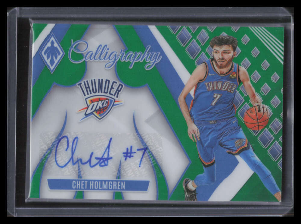 2023-24 Panini Phoenix Calligraphy Green 18 Chet Holmgren Auto 1/5