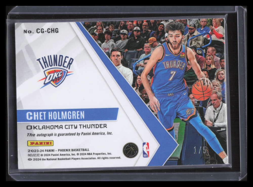 2023-24 Panini Phoenix Calligraphy Green 18 Chet Holmgren Auto 1/5