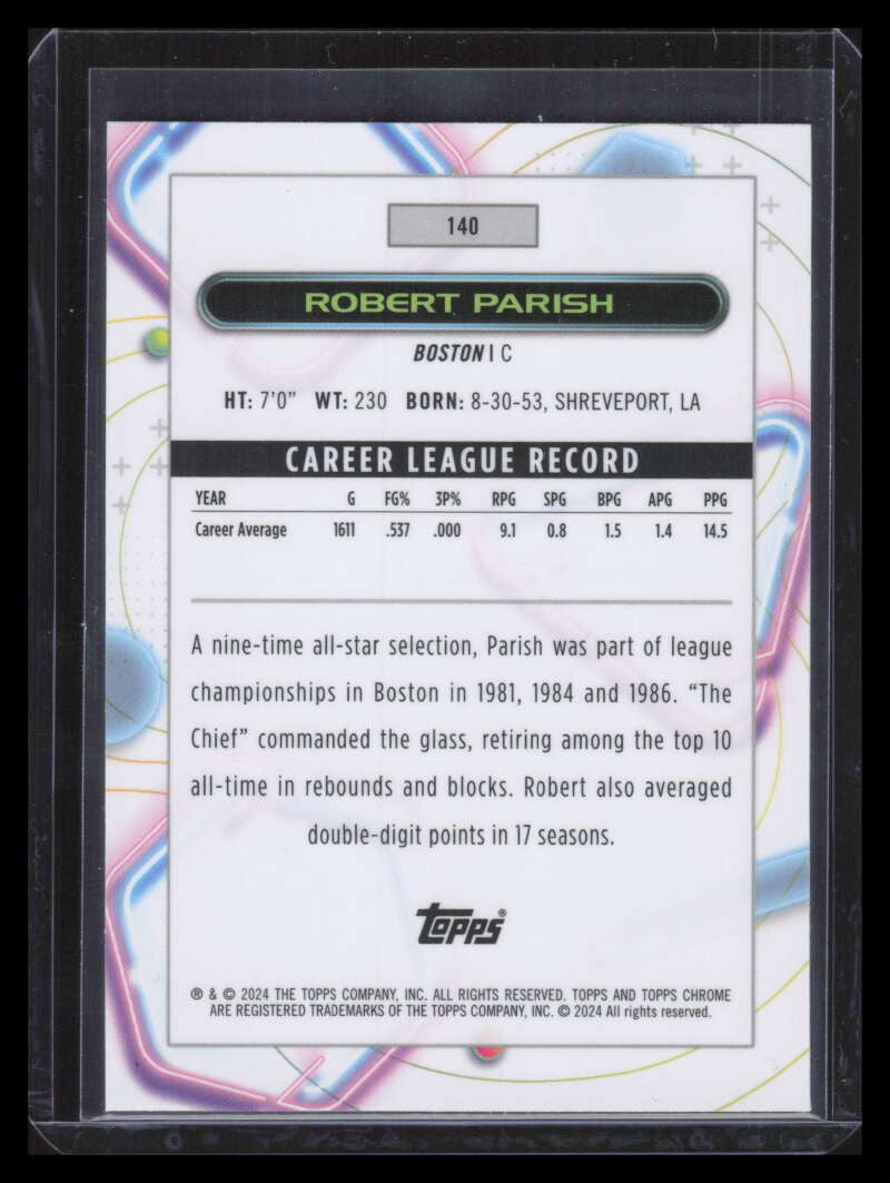 2023-24 Topps Cosmic Chrome Blue Moon Refractor 140 Robert Parish 77/99