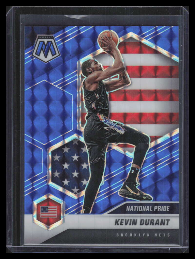 2020-21 Panini Mosaic Blue Refractor 248 Kyrie Irving 38/99 National Pride