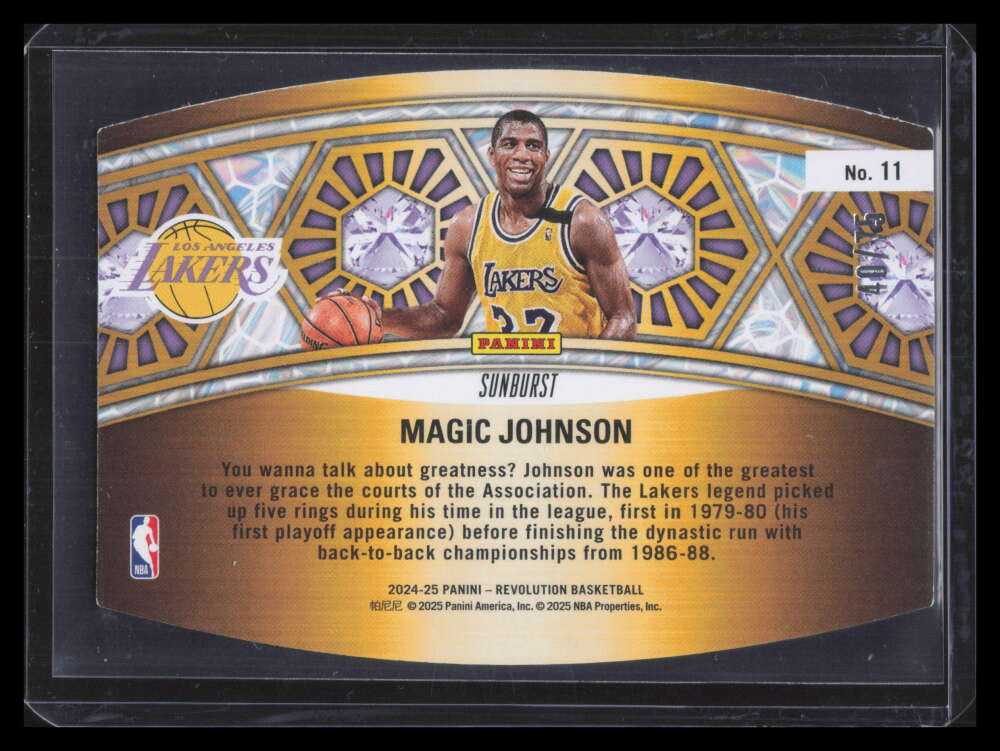 2024-25 Panini Revolution Ring Bearers Sunburst 11 Magic Johnson 40/75
