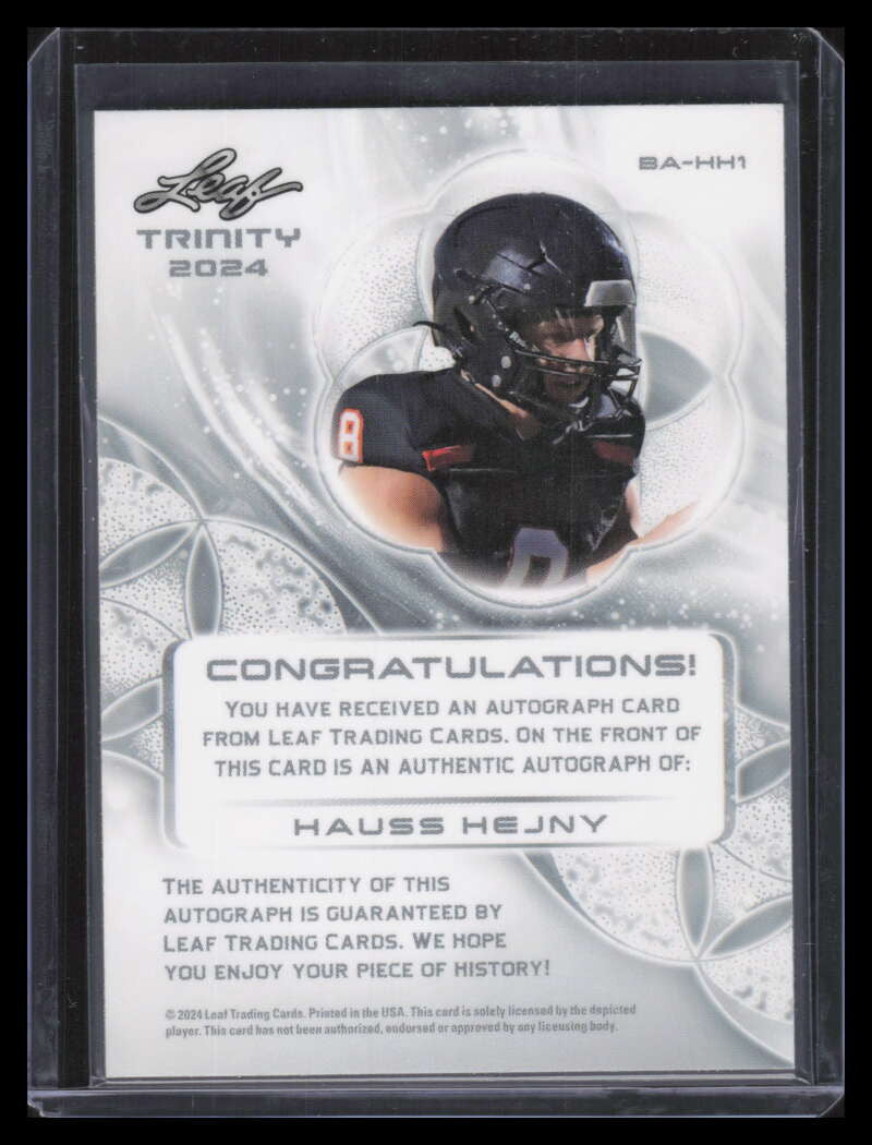 2024 Leaf Trinity Green bahh1 Hauss Hejny Rookie Auto 6/25