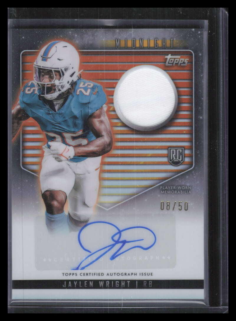 2024 Topps Midnight Autographs Summer Solstice Jaylen Wright RC Jersey Auto 8/50