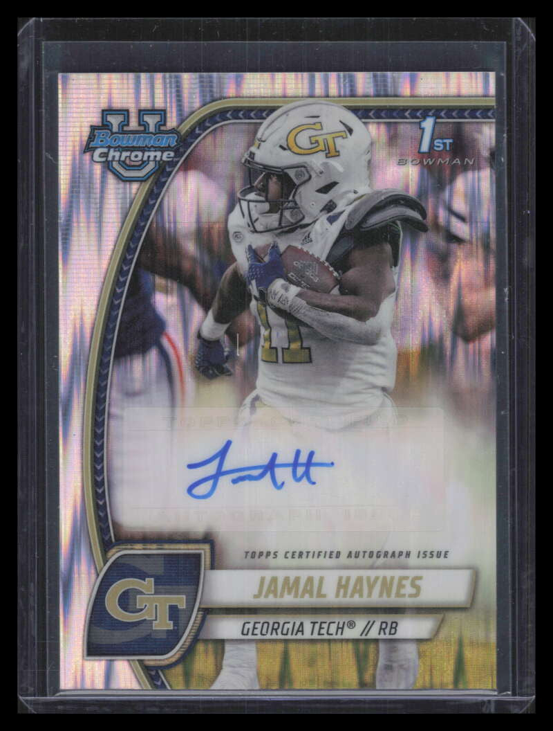2024 Bowman Chrome U Prospect Autographs Stealth Refractor Jamal Haynes RC Auto