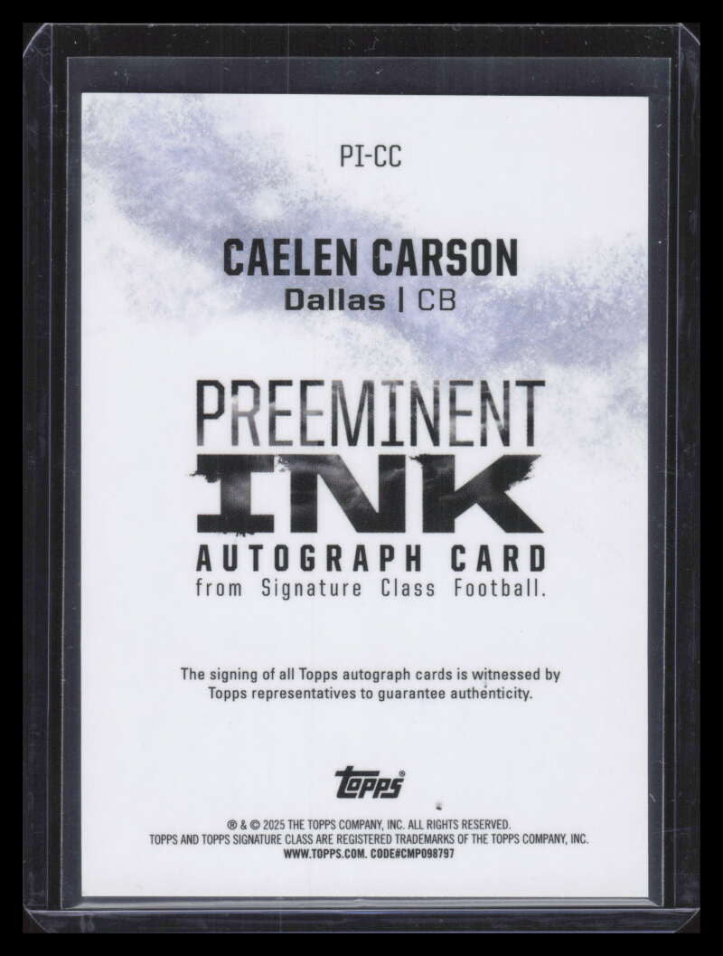 2024 Topps Signature Class Ink Autographs Orange Caelen Carson Rookie Auto 18/50