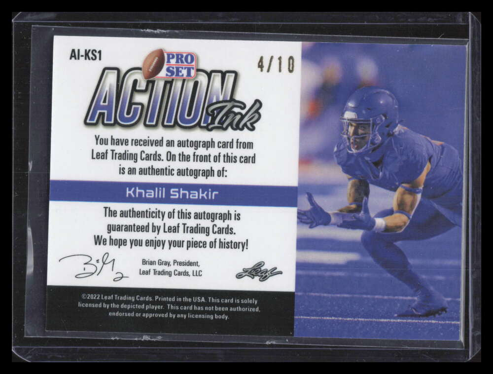 2022 Leaf Pro Set Metal Action Ink Wave Green aiks1 Khalil Shakir RC Auto 4/10