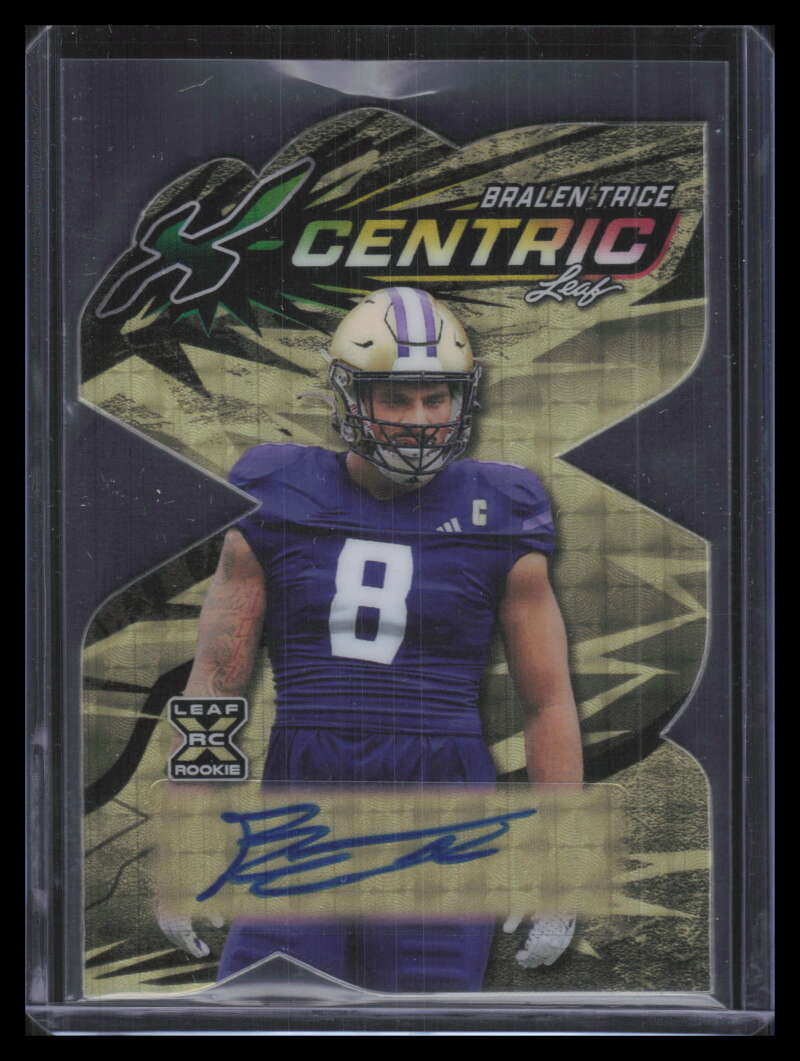 2024 Leaf Eclectic X-Centric Gold Super Prismatic Bralen Trice Rookie Auto 1/1