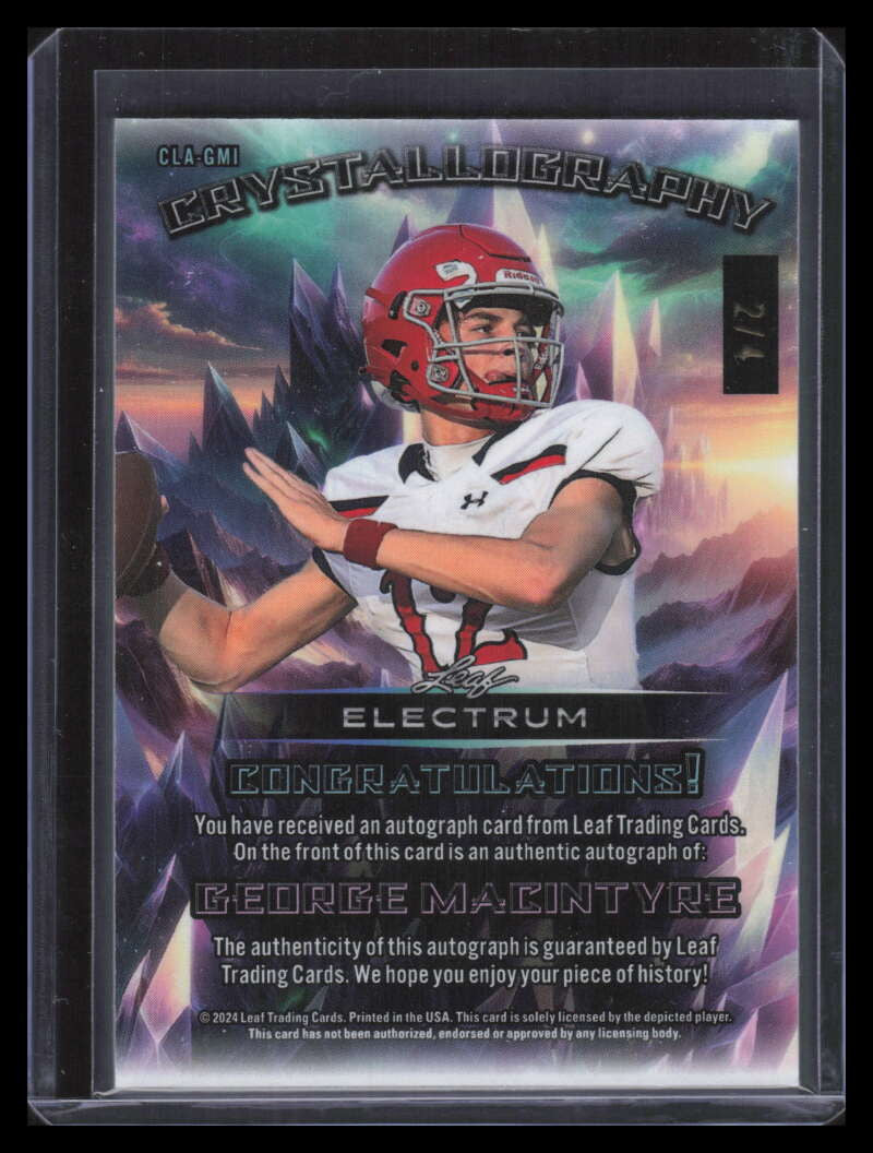 2024 Leaf Electrum Crystallography Autographs Pink George MacIntyre RC Auto 2/4