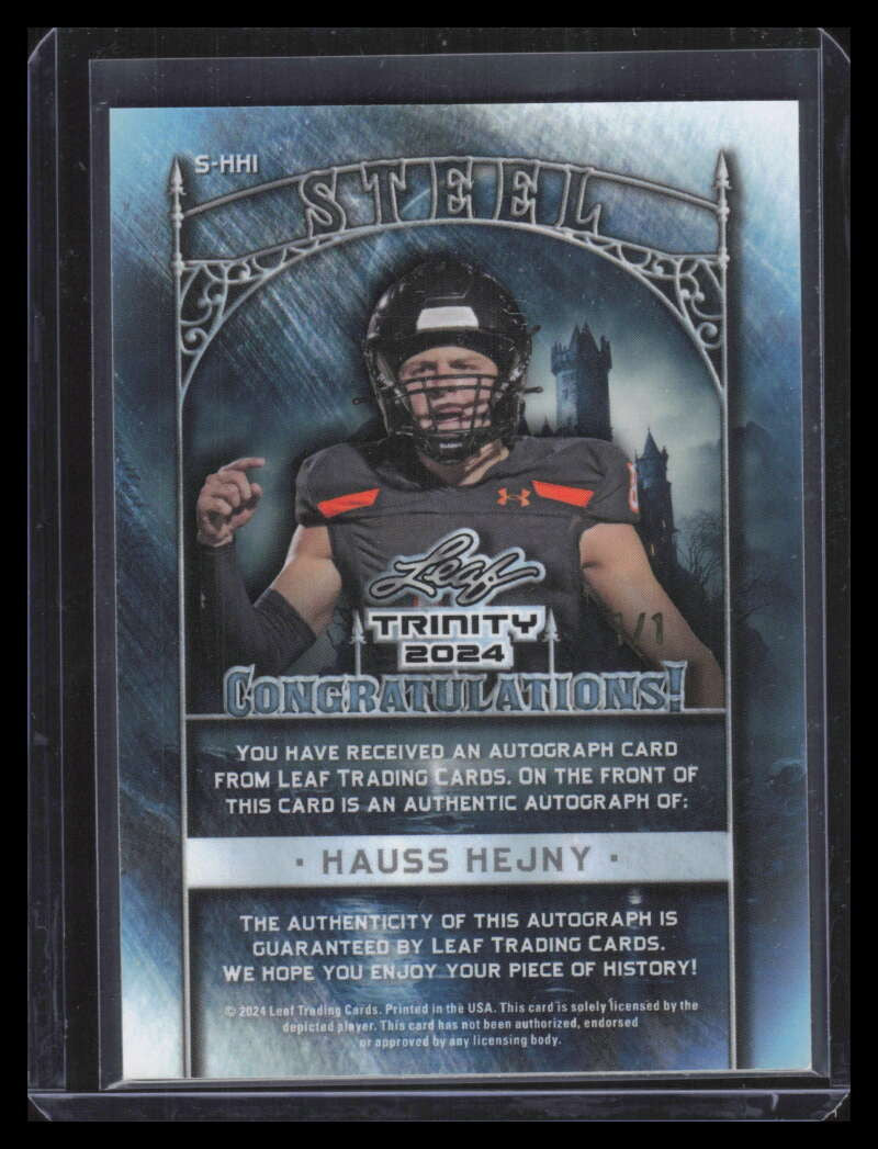 2024 Leaf Trinity Steel Valadium Crystals Tie Dye Hauss Hejny Rookie Auto 1/1