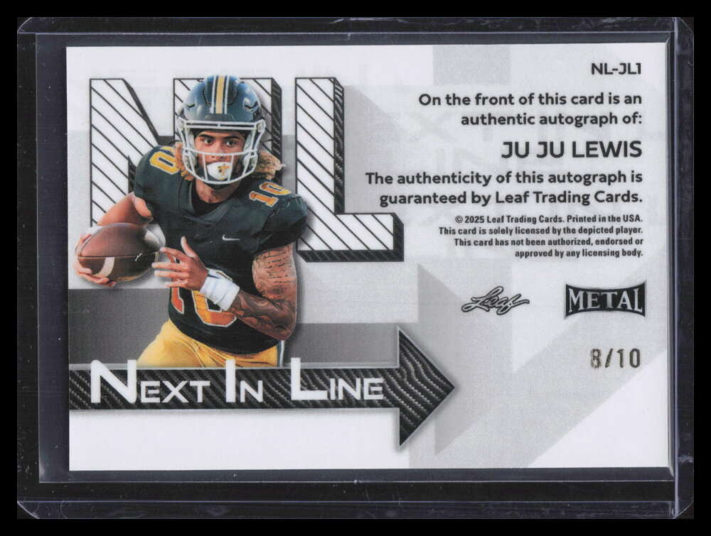 2025 Leaf Metal Next in Line Purple Prismatic nljl1 JuJu Lewis Rookie Auto 8/10